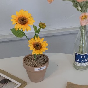 오소화 해바라기 미니 조화 화분 인테리어 장식